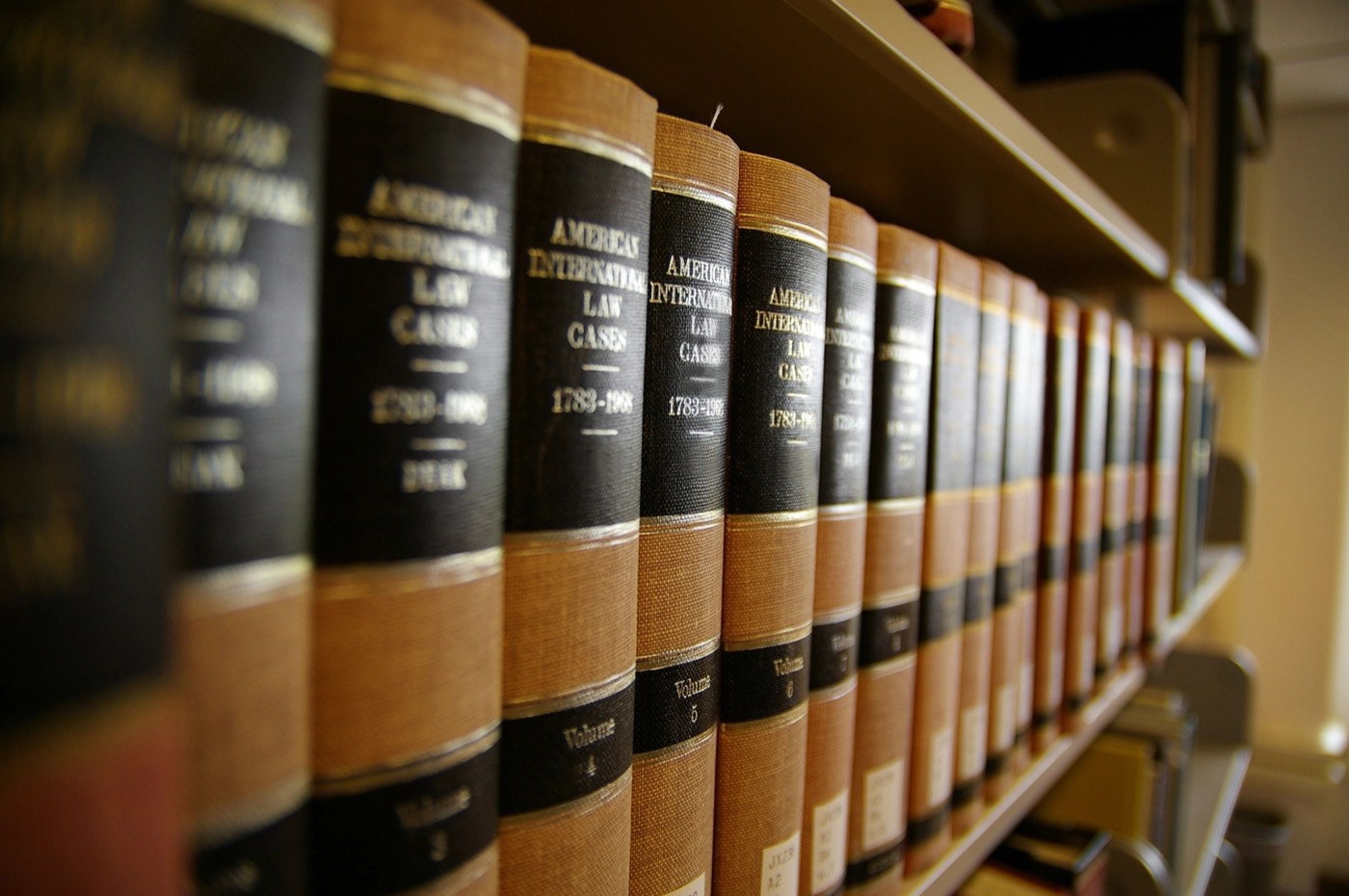 Shelved volumes of legal case reporters